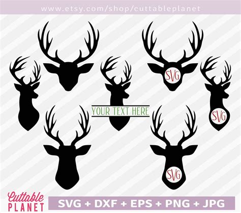Deer Head Svg Eps Deer Svg Cameo Digital Files Instant Download
