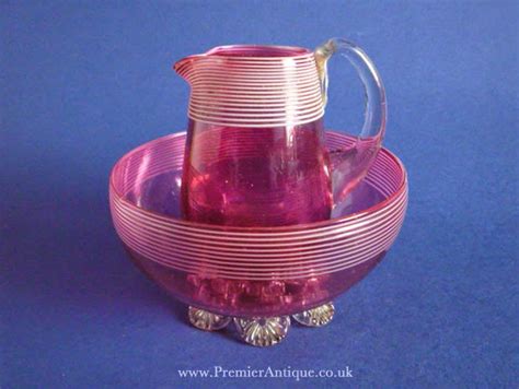 Premier Antiques Stevens And Williams Threaded Cranberry Glass