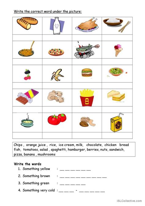 Food English Esl Worksheets Pdf And Doc