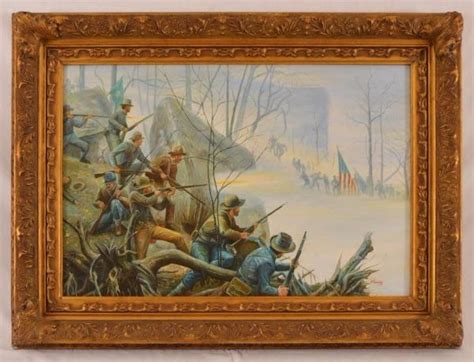Civil War Battle Scene Oil Painting