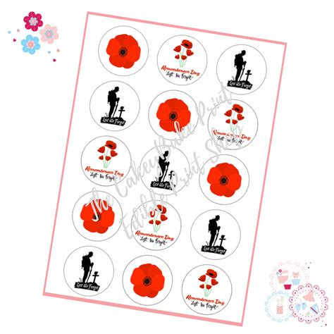 Remembrance Day Cupcake Toppers