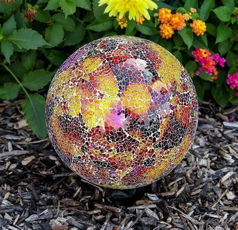 Colorful Mosaic Glass Gazing Ball Fresh Garden Decor