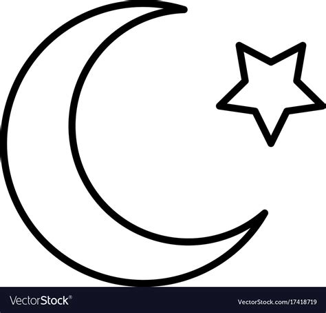 Islam Star And Crescent Moon Icon Royalty Free Vector Image