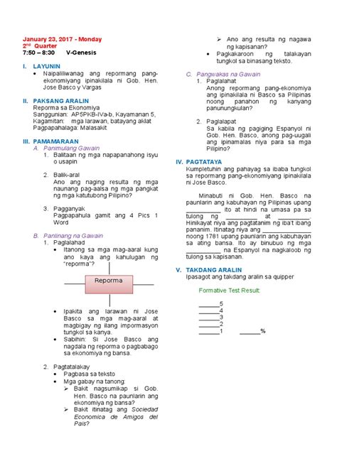 Banghay Aralin Sa Araling Panlipunan 5 Pdf