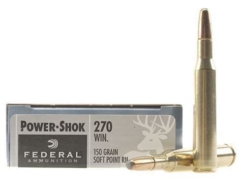 Federal Power Shok 270 Winchester Ammo 150 Grain Jacketed Soft Point