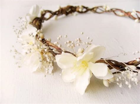 Rustic Wedding Hair Accessories Baby Breath Flower Crown Bridal