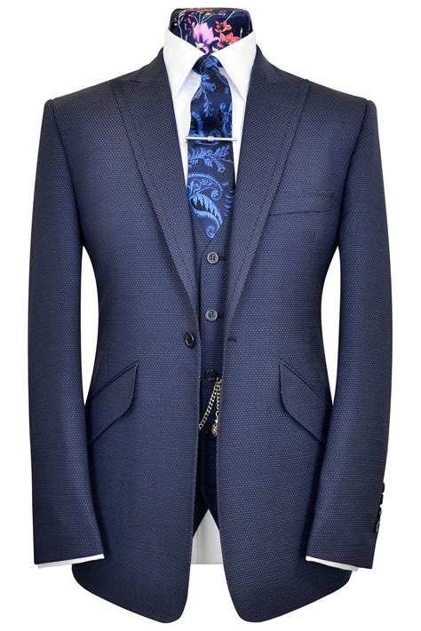 William Hunt Savile Row Elephant Grey Three Piece Peak Lapel Suit With