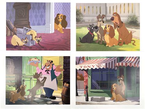 Lot Walt Disney Lady And The Tramp Lithograph