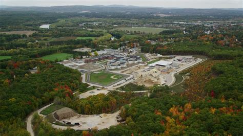 55k Stock Footage Aerial Video Flying By New Hampshire State Prison