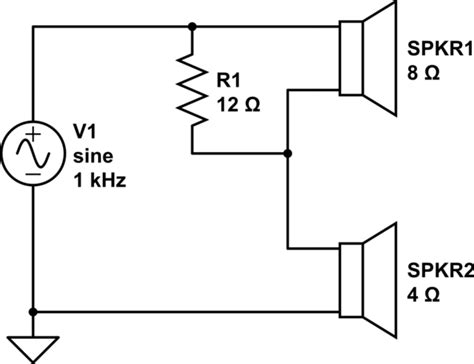 Audio 8 Ohms And 4 Ohms Speakers Wired In Series Volume Issues