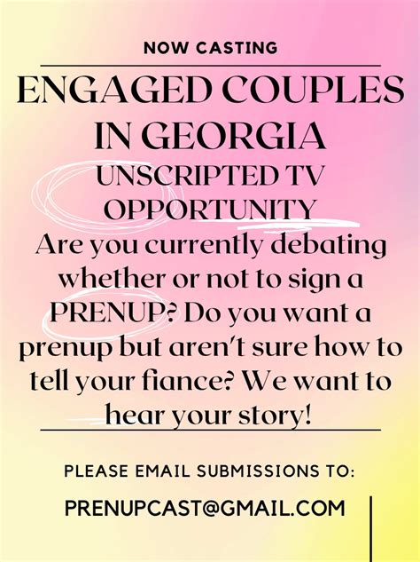 Casting Engaged Couples In Georgia Auditions Free