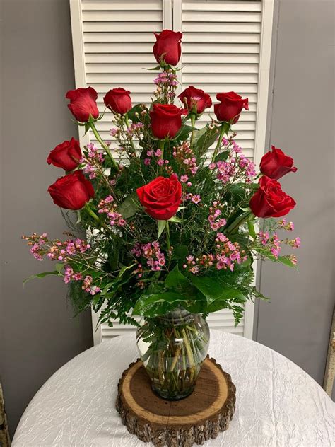 Dazziling Dozen Rose Arrangement With Filler Flowers In Saint Louis Mo