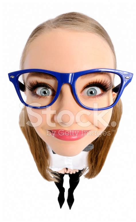 Funny Nerd Woman Smiling Stock Photo Royalty Free Freeimages