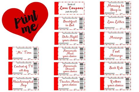 Free Printable Love Coupons The Perfect T 21 Flavors Of Splendor