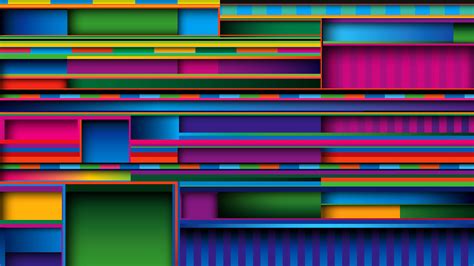 Green Blue Pink Squares Hd Abstract Wallpapers Hd