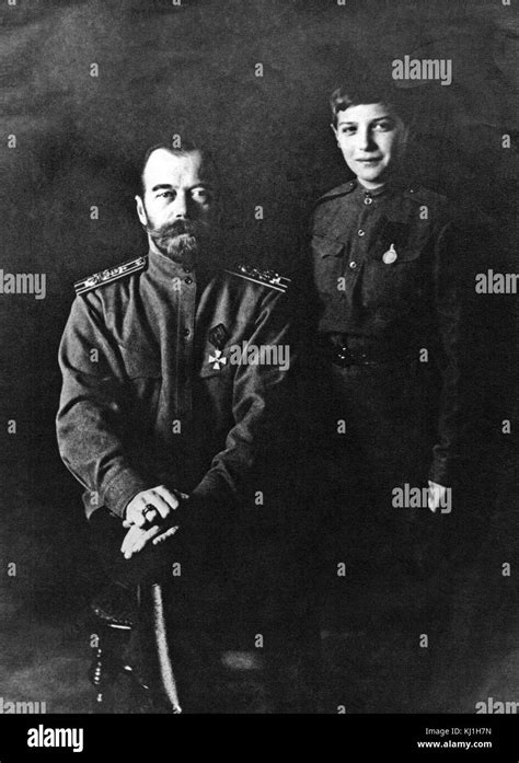 Alexei Nikolayevich 1904 1918 With His Father Tsar Nicholas Ii In