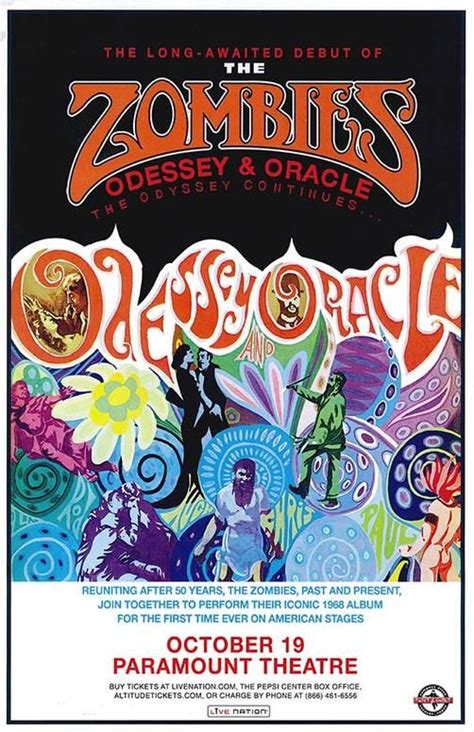 Concert Poster For The Zombies At The Paramount Theatre In Denver Co