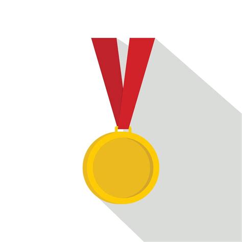 Gold Medal Icon Flat Style 15206902 Vector Art At Vecteezy