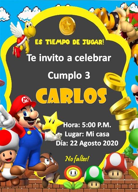 Invitación Mario Bros