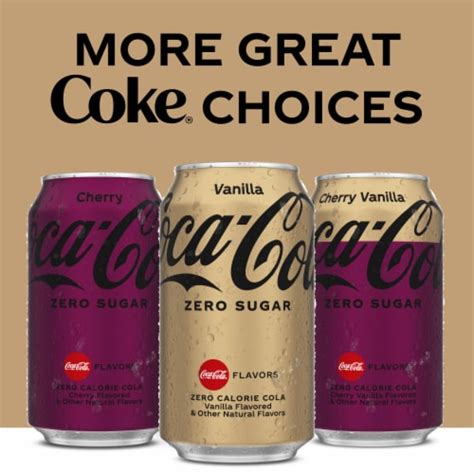 Coca Cola® Cherry Vanilla Zero Sugar Soda Cans 12 Pk 12 Fl Oz Bakers
