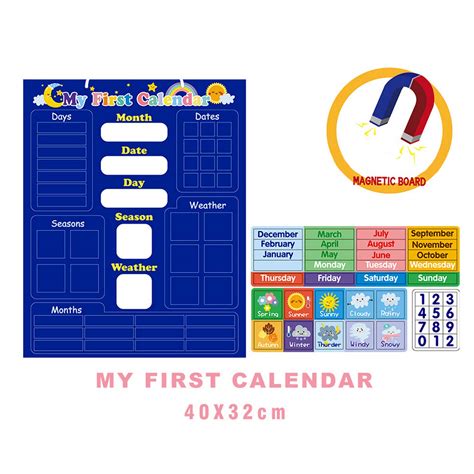 Buy Winthai Magnetic Calendar For Kids 41pcs Days Of The Week Chart