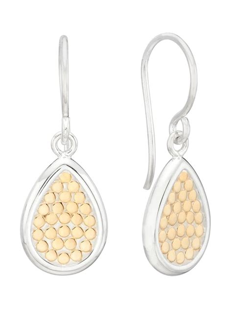 Anna Beck Classic Smooth Rim Teardrop Earrings Gold And Silver