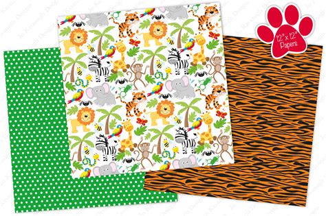Jungle Digital Papers Jungle Patterns Jungle Animal Papers