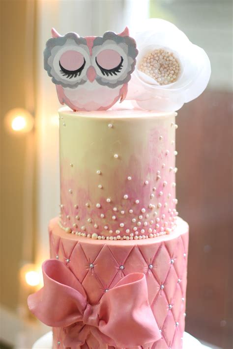 Etsystatic cute pink owl centerpieces. Owl Theme Baby Shower Cake - CakeCentral.com