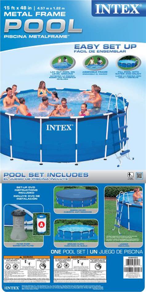 Intex 15 X 48 Metal Frame Swimming Pool Set With 1000 Gfci Pump