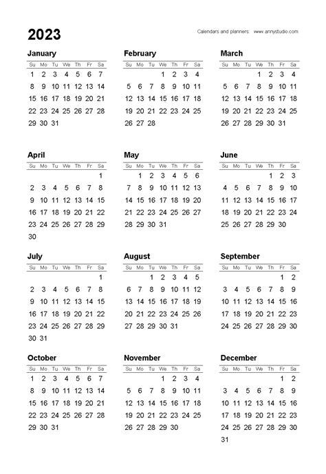Free Printable A4 2023 Calendar