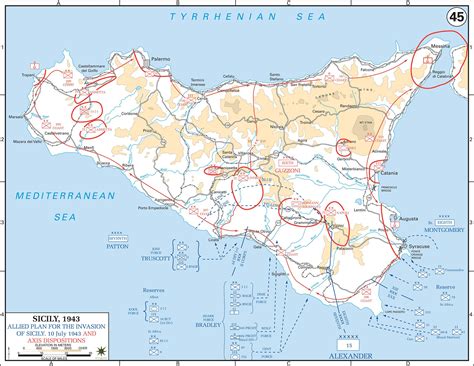 Wwii Sicily July 10 1943 Allied Plan For The Invasion Of Sicily And