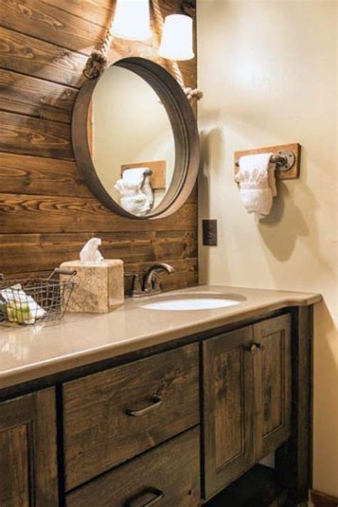Here are some tips on how to make your bathroom planning friendly. 11 Cabin Bathroom Mirrors sunning-log-cabin-rustic ...
