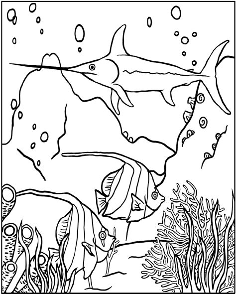 Underwater Scene Coloring Page