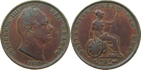 Great Britain Half Penny 1837 William Iv 1830 1837 Ss Ma Shops