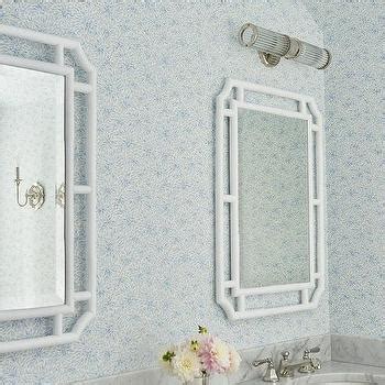 Also available in white finish. Two White Faux Bamboo Mirrors with Ivory Washstand ...
