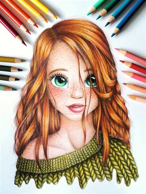 Image Result For Brown Hair Drawing Girl Prismacolor Art Girly
