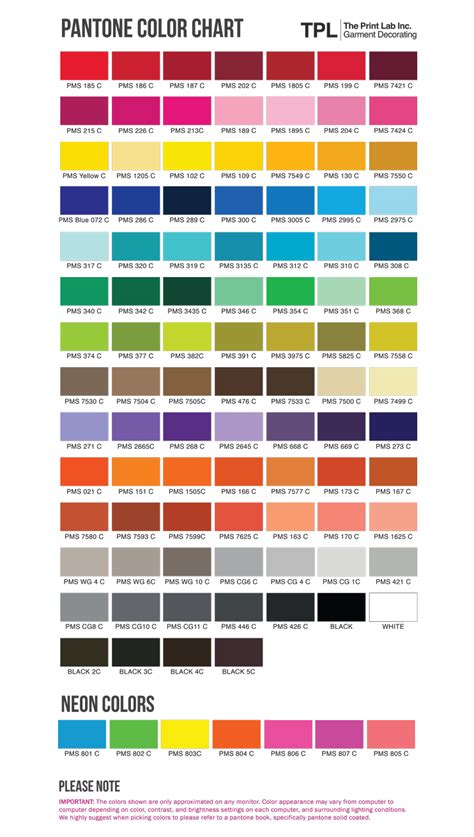 The Print Lab Inc Pantone Color Chart The Print Lab
