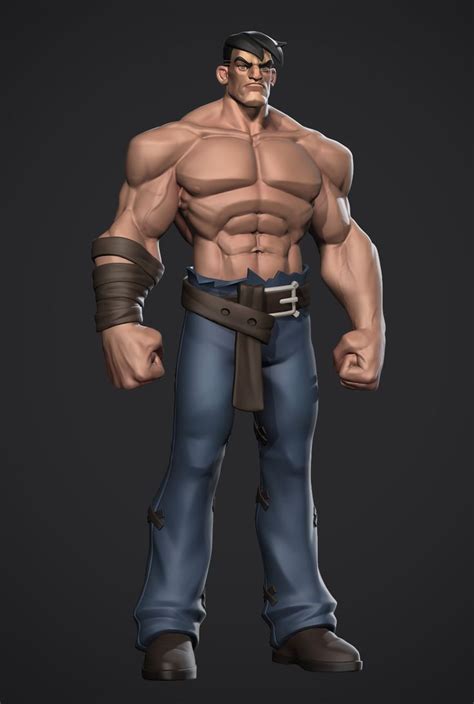 Artstation Stylized Strong Man Eugene Raizberg Cartoon Character