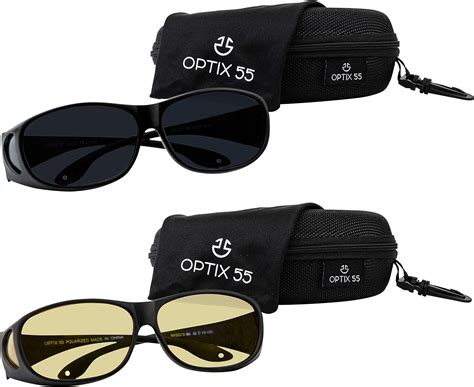 optix 55 fit over hd day night driving glasses wraparound sunglasses for men women anti