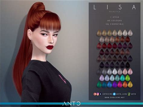 Anto Lisa Hairstyle Sims 4 Cc Custom Content Hair With Bangs