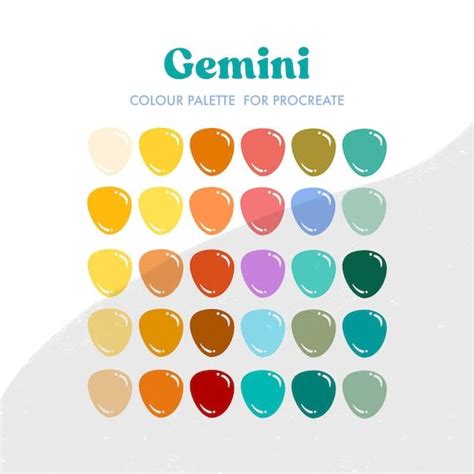 Gemini Zodiac Sign Colour Palette For Procreate 30 Etsy Canada Zodiac