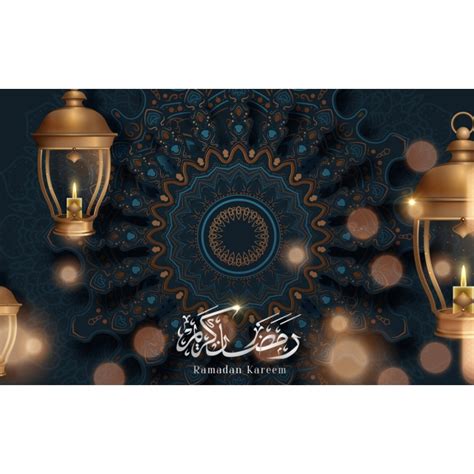 Gambar Ramadan Kareem Kaligrafi Dengan Corak Arabesque Yang Indah Dan