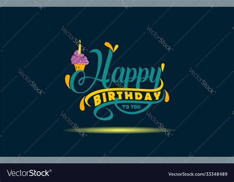 Happy Birthday Calligraphy Hand Lettering Vector Image