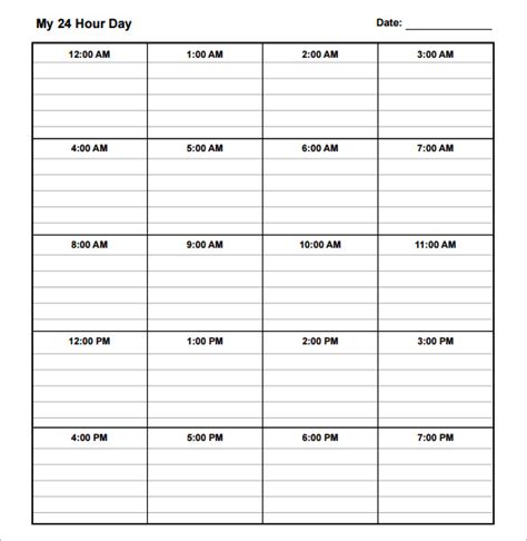 10 Daily Schedule Templates Printable Excel Word Pdf Template Section