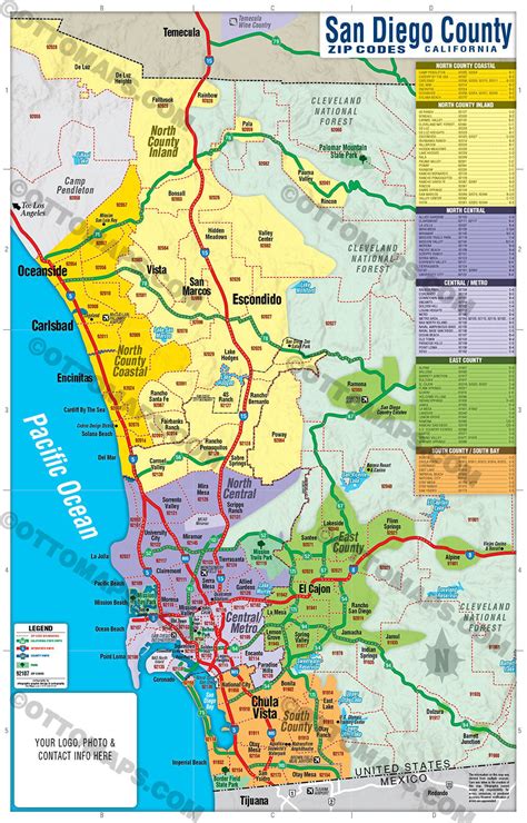 San Diego County Zip Code Map World Map