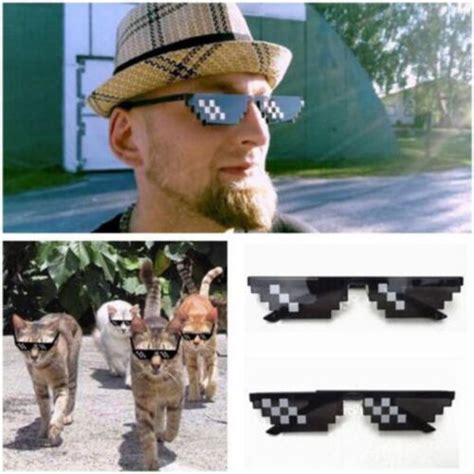Lots Chic Meme Deal It Thug Life Attitude Stylish Glasses 8 Bit Pixel Sunglasses Ebay