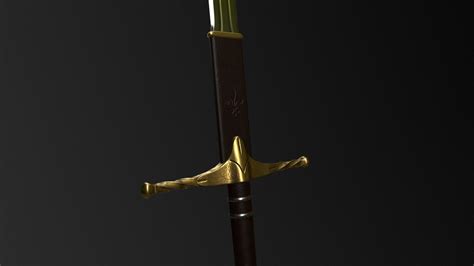3d Model Medieval Royal Sword With Blood Texture Vr Ar