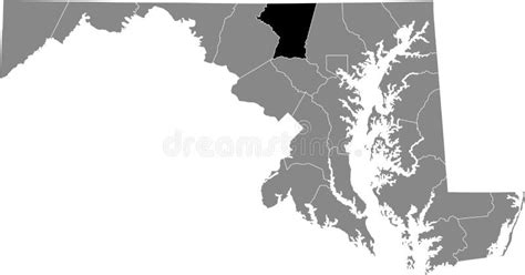 Location Map Of The Carroll County Of Maryland Usa Stock Vector