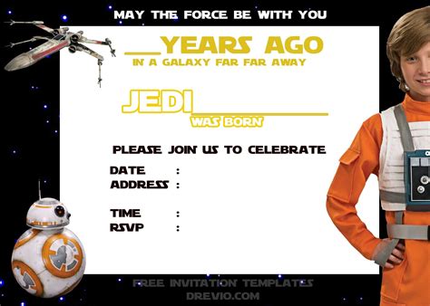 A Star Wars Birthday Party With An Image Of The Bbg Character