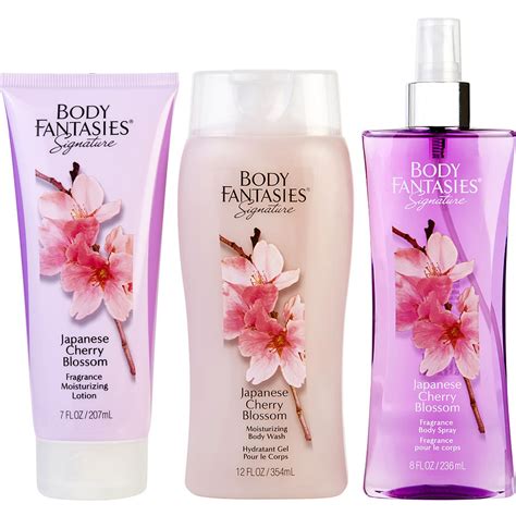 Body Fantasies Japanese Cherry Blossom Body Spray 8 Oz And Body Lotion 7